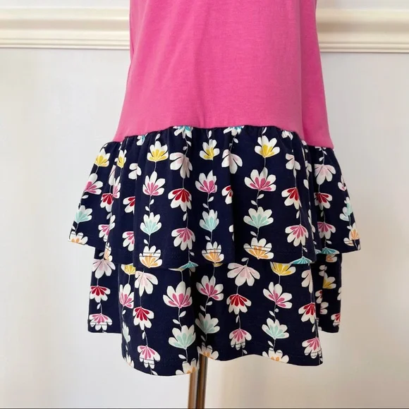 Gymboree Pink Blue Ruffle Short Sleeve Dress 3T - Picture 7 of 12